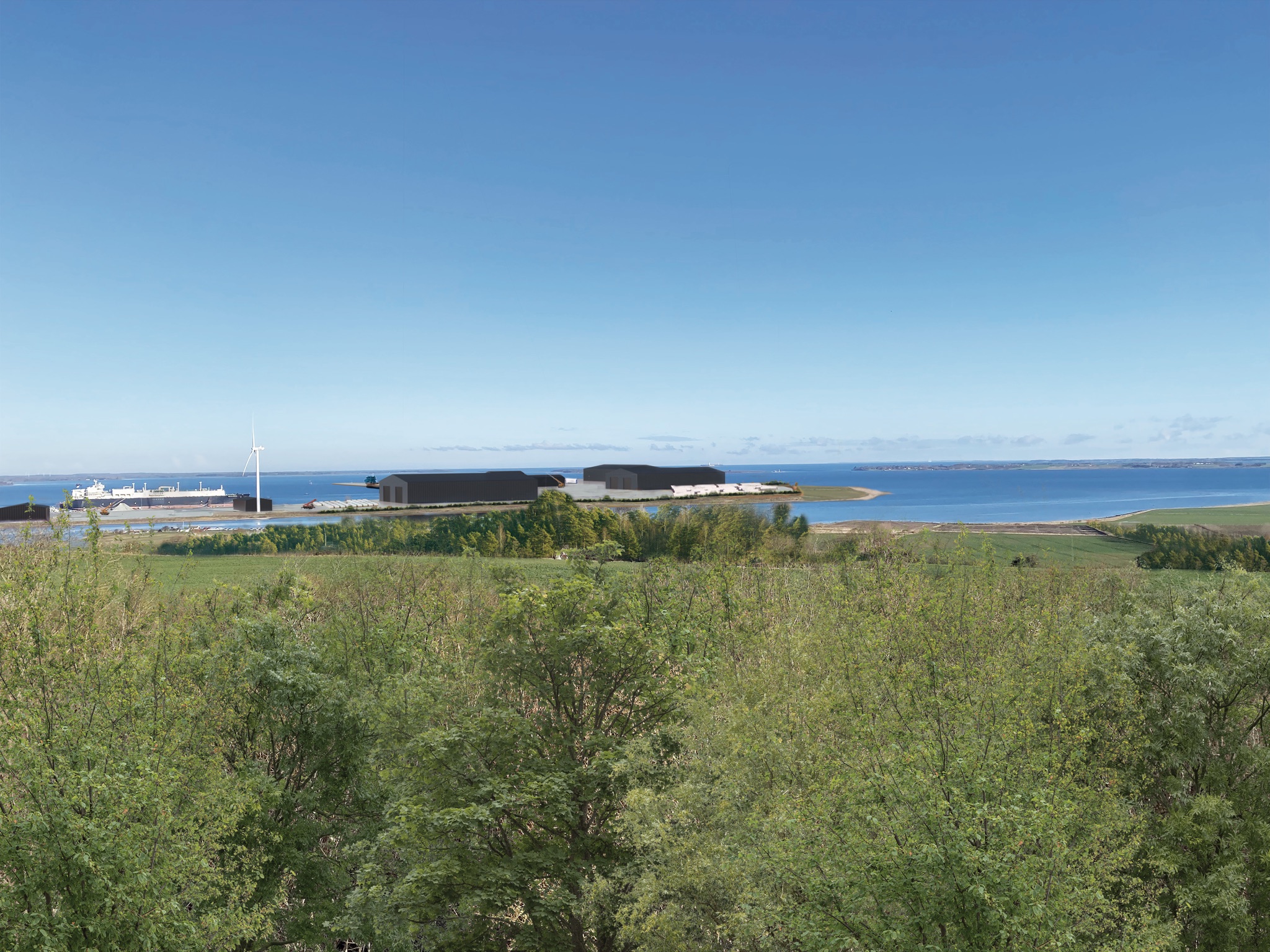 landscape visualization of the Odense Havn waterfront expansion